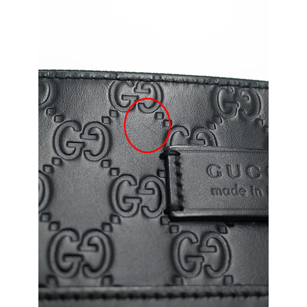 GUCCI Signature Guccissima Leather Messenger Crossbody Bag Black - Picture 6 of 9